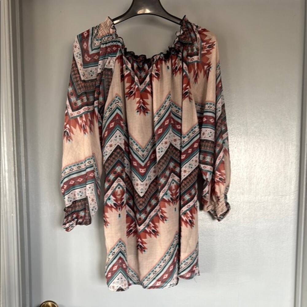 R Cinco Ranch sz XL Long Sleeved Women's Pullover Peasant Southwestern Top